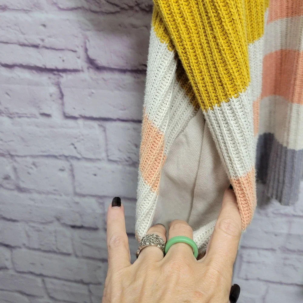 By Together Knit Striped Dolman Cardigan Sweater Womens S/M Casual Travel Kimono